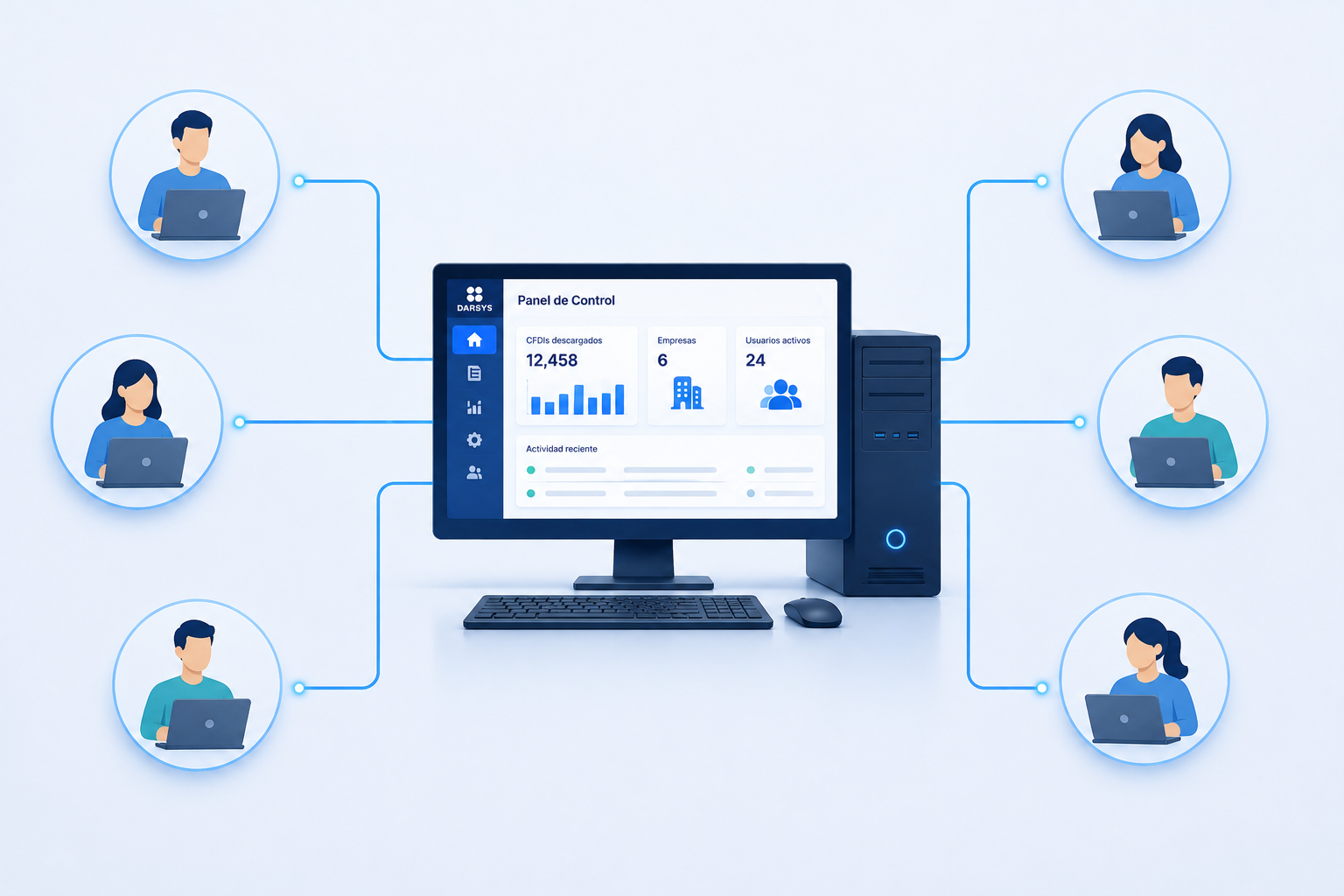 Diagrama de usuarios ilimitados conectados